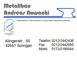 Schlosser Nordrhein-Westfalen: Metallbau Andreas Nowacki